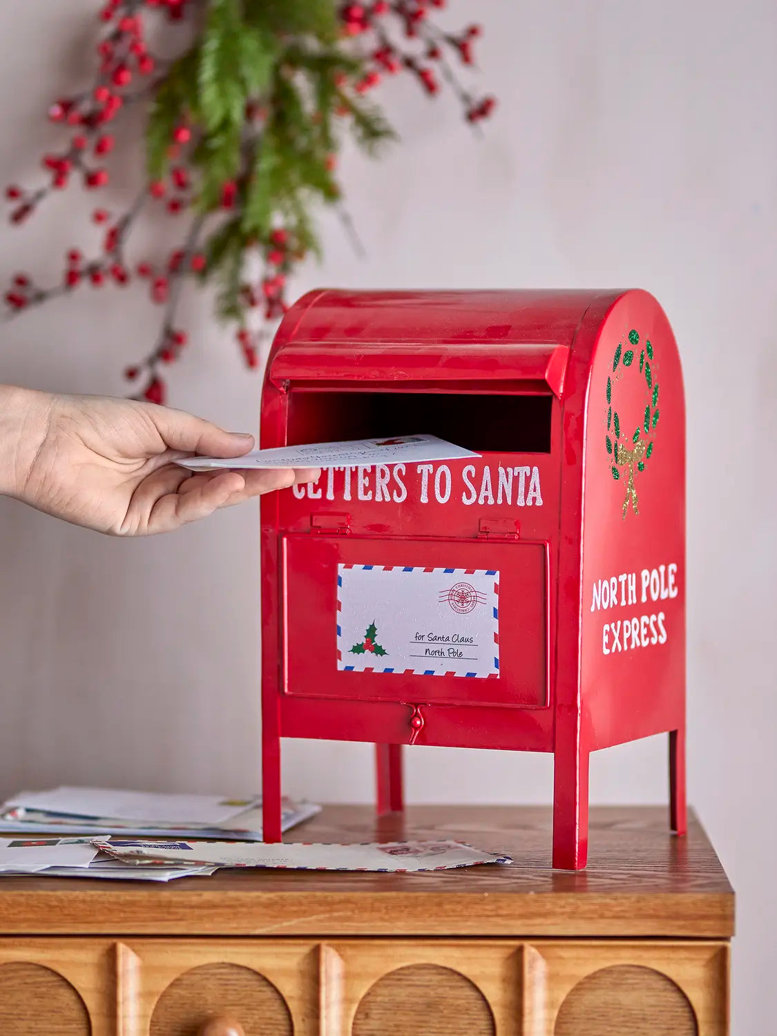 B-Ware Bloomingville Briefkasten Postkasten Weihnachtsdeko Dekoration Rot Eisen Carlo - 5711173346134
