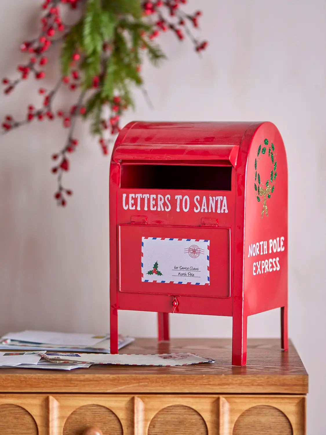 B-Ware Bloomingville Briefkasten Postkasten Weihnachtsdeko Dekoration Rot Eisen Carlo - 5711173346134