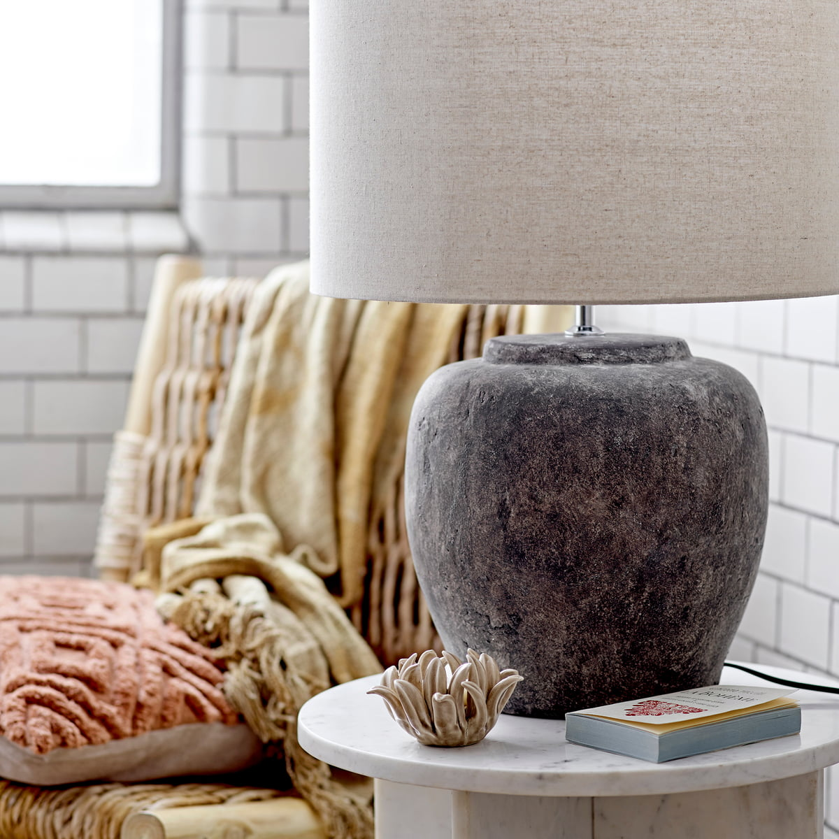 Bloomingville Tischleuchte Lampe Steingut Leuchte Licht Isabelle Siehe Text/Foto B-Ware - 5711173301584