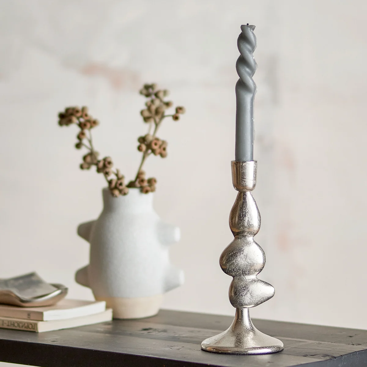 B-Ware Bloomingville Metina Kerzenständer Silber H28,5cm Aluminium Siehe Text/Foto - 5711173342563