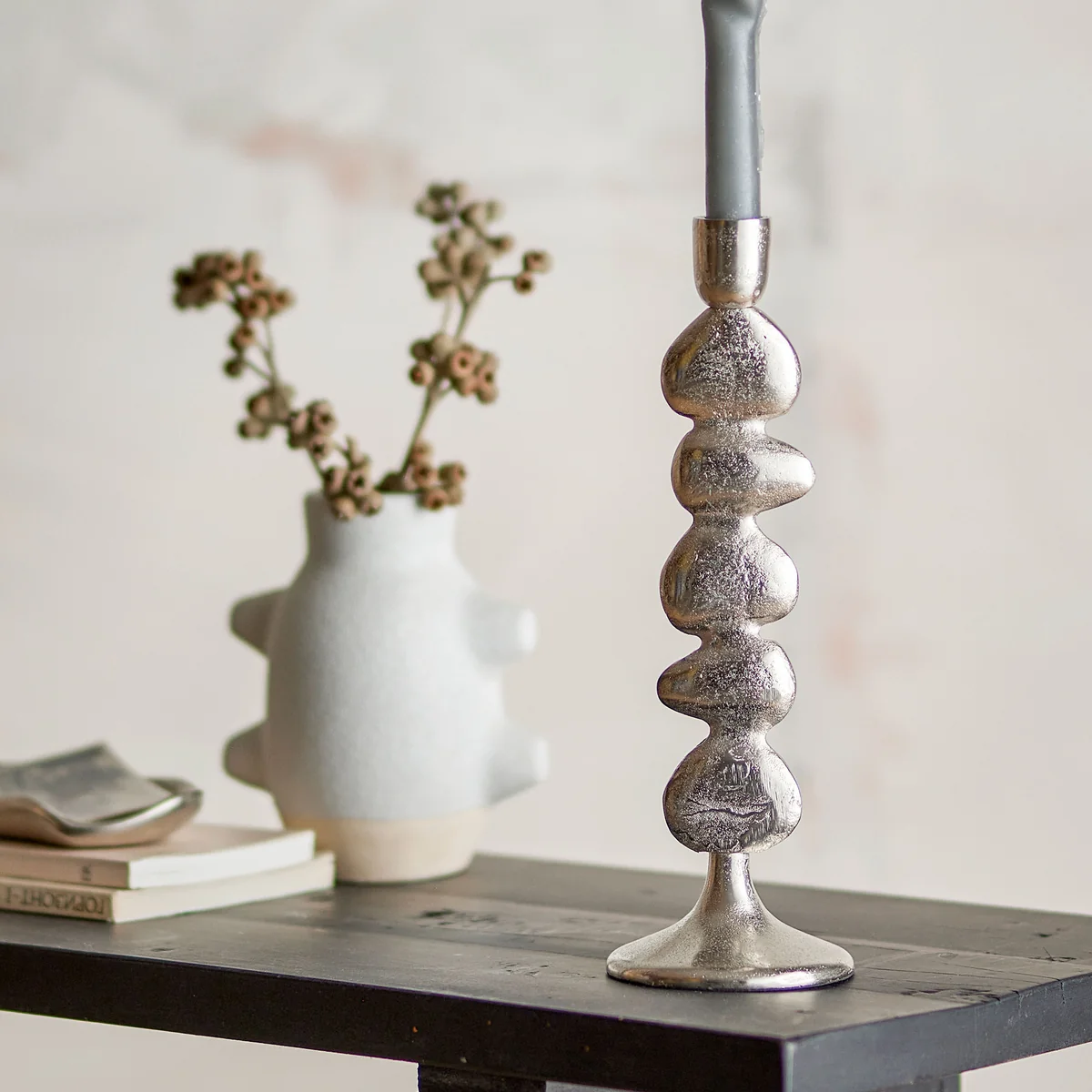 B-Ware Bloomingville Metina Kerzenständer Silber H28,5cm Aluminium Siehe Text/Foto - 5711173342563