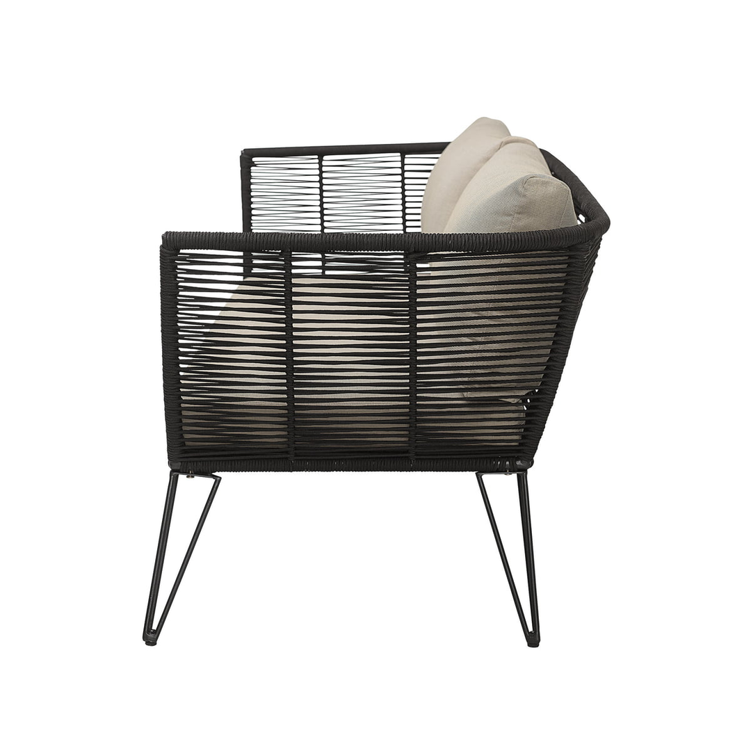Bloomingville Sofa Sitzmöbel Gartensofa Grün Weiß Beige Gestreift Mit Kissen B-Ware - 5711173281763