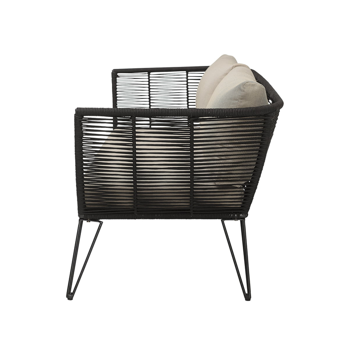 Bloomingville Sofa Sitzmöbel Gartensofa Grün Weiß Beige Gestreift Mit Kissen B-Ware - 5711173281763