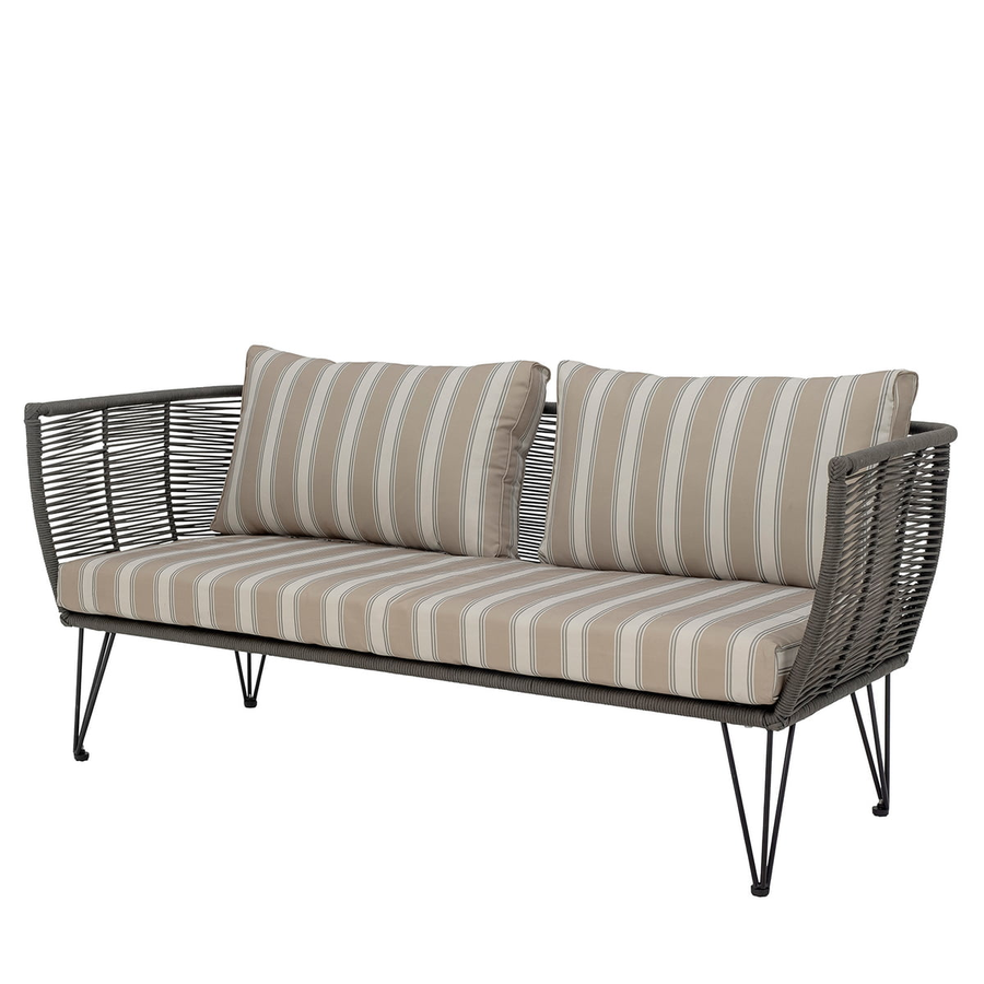 Bloomingville Sofa Sitzmöbel Gartensofa Grün Weiß Beige Gestreift Mit Kissen B-Ware - 5711173281763