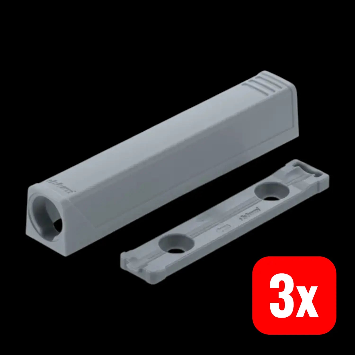 B-Ware Blum Adapterplatte Montageplatte Tip On Türen Kunststoff Platingrau Lang 3 Stück - 9009494073638