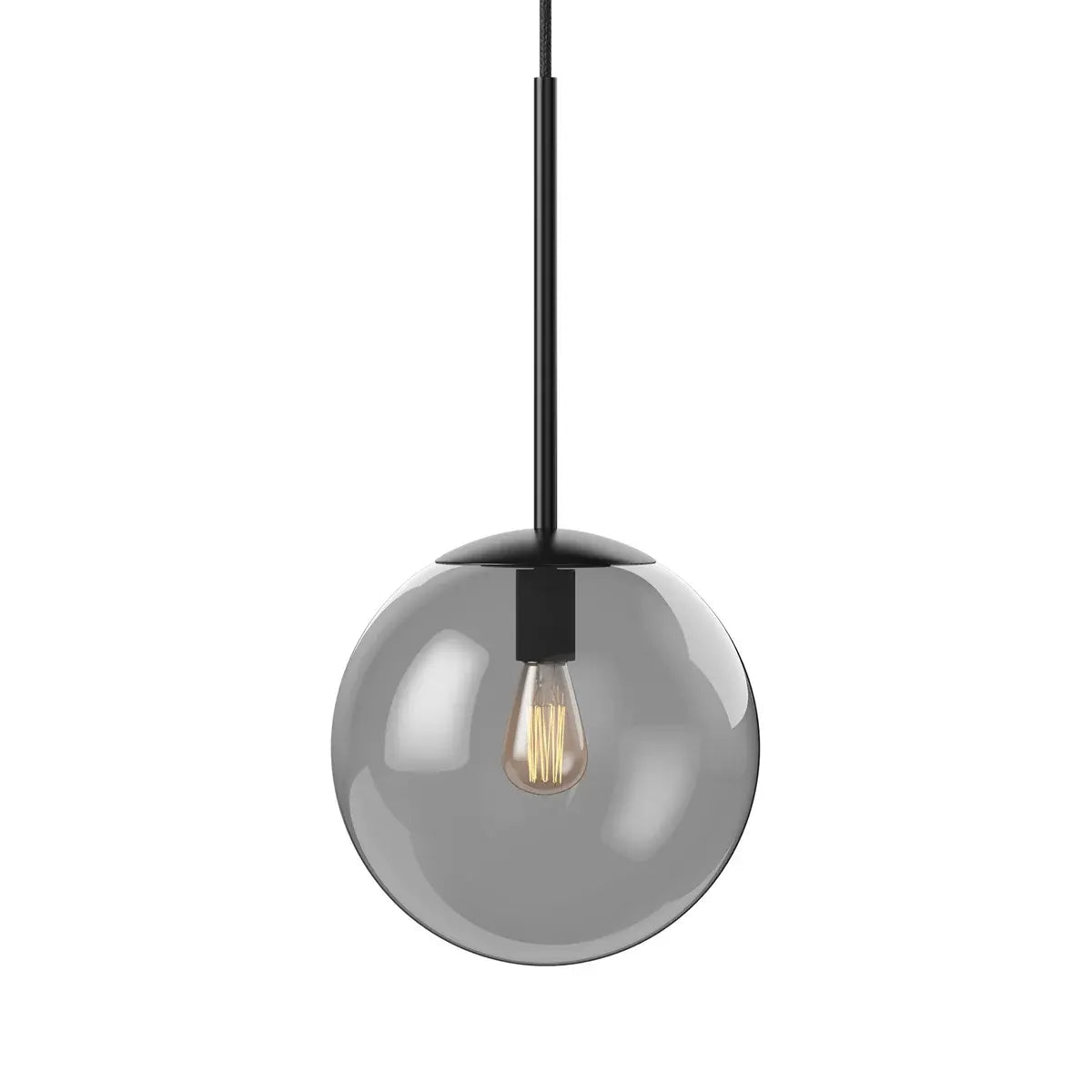 B-Ware Bolia Pendelleuchte Hängelampe Orb Glas Schwarz Matt Rauchgrau 20 Cm Stahl - 5702410295407