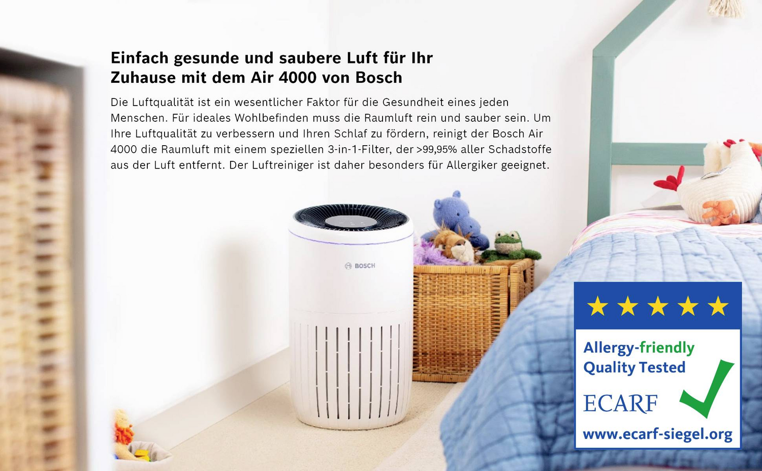 B-Ware Bosch Home Comfort 7733701943 Air 4000 Luftreiniger 62 M² Weiß Schwarz Lüfter576 - 4062321594749