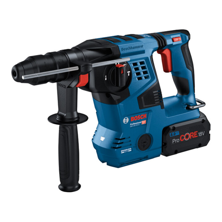 B-Ware Bosch Akku Bohrhammer Schlagbohrer Gbh 18 V 28 Cf Sds Plus Staubabsaugung Blau  - 4059952611709