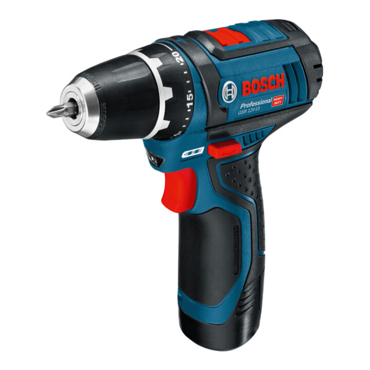 Bosch Akku Bohrschrauber Schrauber 12 V 15 Set Led Akku Ladegerät Bit Set Tasche  B-Ware - 4059952563879