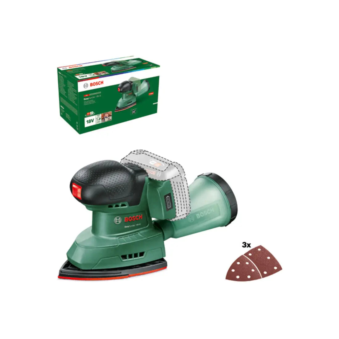 B-Ware Bosch Akku Multischleifer Schwingschleifer Easy Sander 3 Schleifblätter Ohne Akku - 4053423231939