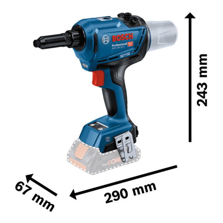 B-Ware Bosch Akku Nietpistole Nietgerät Blindnietpistole 18 V 16 C Bluetooth Zugkraft  - 4059952570471