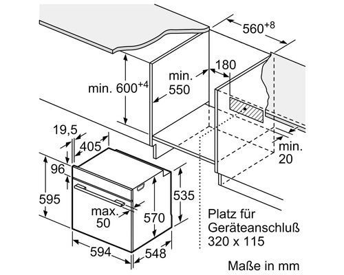 B-Ware Bosch Backofen Herd Heb578 Bb3 Backofen Nutzvolumen 71 L 59,4x59,5x54,8 Cm - 4242005465309