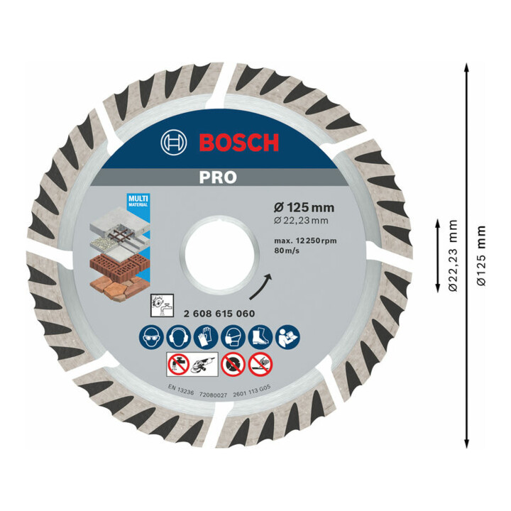 Bosch Diamanttrennscheibe Trennblatt Universal Beton 125 X 22 23 X 2 X 10 Mm B-Ware - 3165140869706