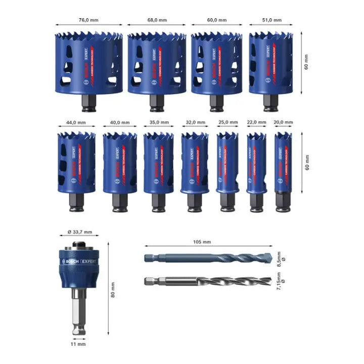 B-Ware Bosch Lochsäge Lochbohrer Multi Material Universal Set Expert Power Change 14tlg - 6949509248077