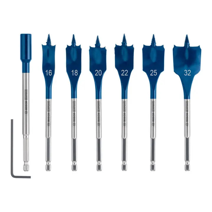 B-Ware Bosch Flachfräsbohrer Set Flachbohrer Holzbohrer Self Cut Speed Holz 7 Teilig - 4059952534084