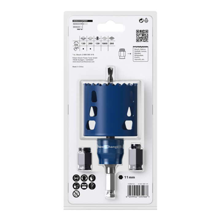 Bosch Lochsäge Set Starter Kit Tough Material 68x60mm Drehbohrer Schlagbohrer B-Ware - 4059952535968