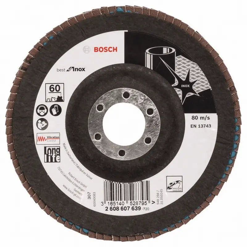 B-Ware Bosch Fächerschleifscheibe Schleifblatt Inox Glas X581 125 X 22,23 Mm 10 Stück - 3165140528795