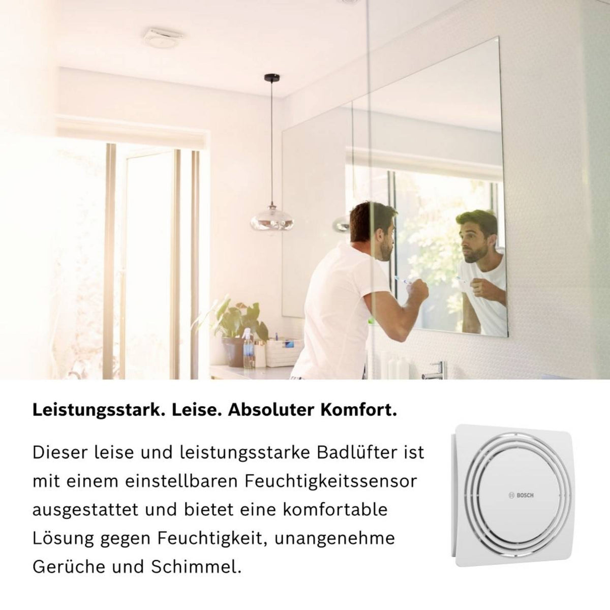 Bosch Home Comfort FAN 1900 W100 DH Wand- und Deckenlüfter 230 V 75.4 m³/h 100 m - 4062321994518