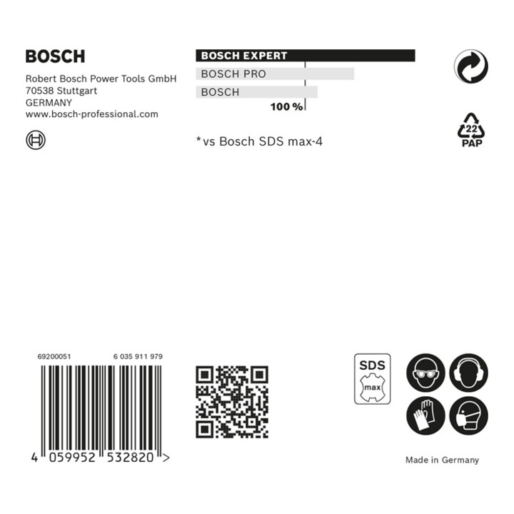 Bosch Hammerbohrer Bohrer Sds Max Beton 14mm 540mm Hartmetall Sds Max Expert 8 X B-Ware - 4059952532820