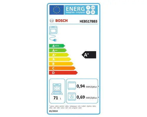 B-Ware Bosch Heb517 Bb3 Elektroherd Herd Backofen Ofen Schwarz 71 L Versenkbarer Knebel - 4242005465286