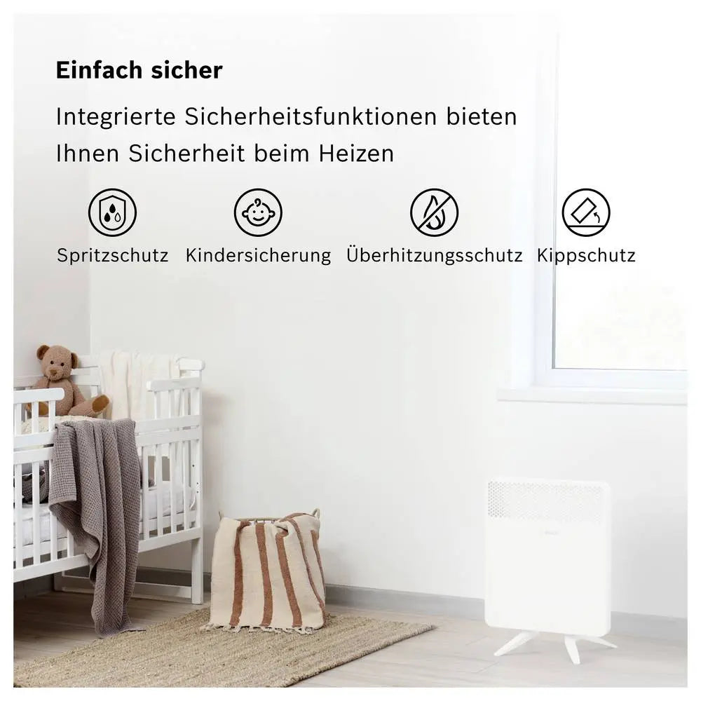 B-Ware Bosch Home Konvektor Heizgerät Heizung Hc4000 500 W Aluminium Weiß Raumheizung