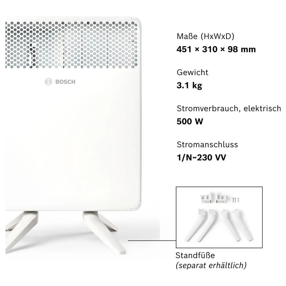 B-Ware Bosch Home Konvektor Heizgerät Heizung Hc4000 500 W Aluminium Weiß Raumheizung