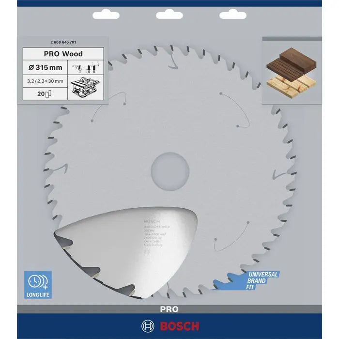B-Ware Bosch Kreissägeblatt Sägeblatt Pro Wood 315 Mm 20 Zähne Silber Holzschnitt329 - 3165140194808