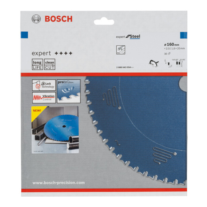 Bosch Kreissägeblatt Sägeblatt Stahl 160x20x2mm 30 Zähne Mtcg Silber B-Ware - 3165140737678