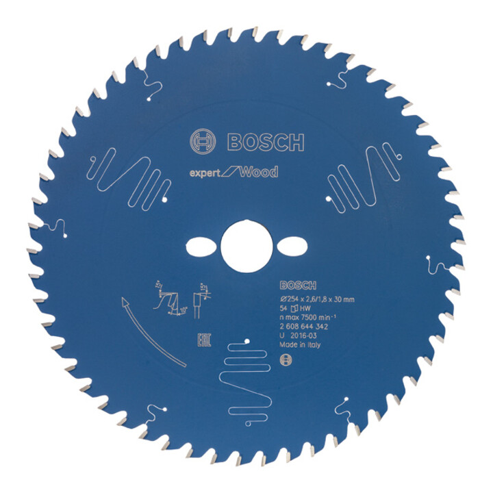 Bosch Kreissägeblatt Sägeblatt Holz 254x30x2,6mm 54 Microteq Zähne Expert B-Ware - 3165140880923