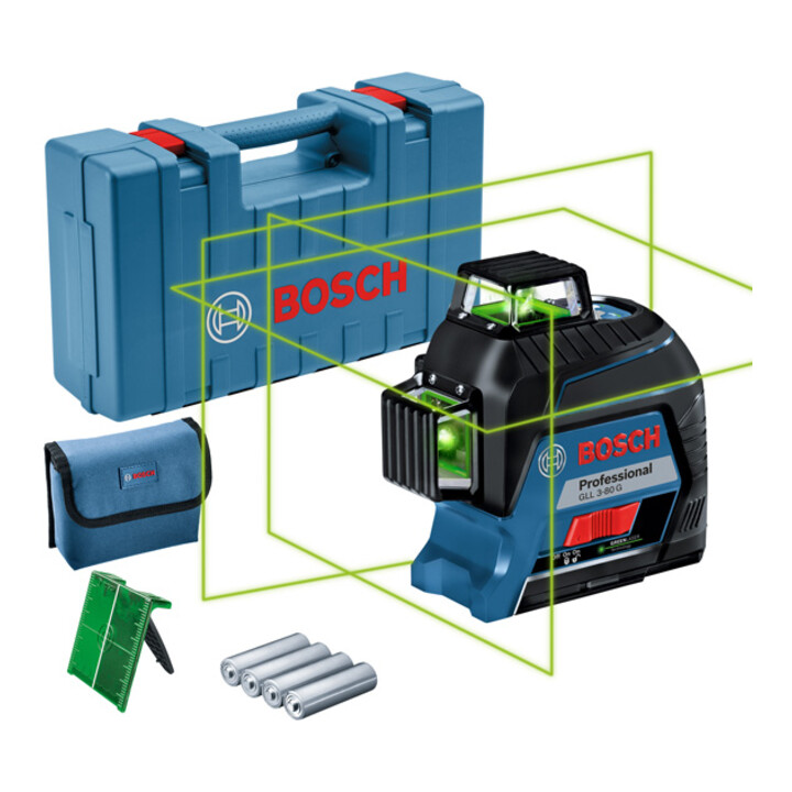 Bosch Linienlaser Nivelliergerät Kreuzlinienlaser Gll 3 80 G Grün 3x360 Grad B-Ware - 4059952524870