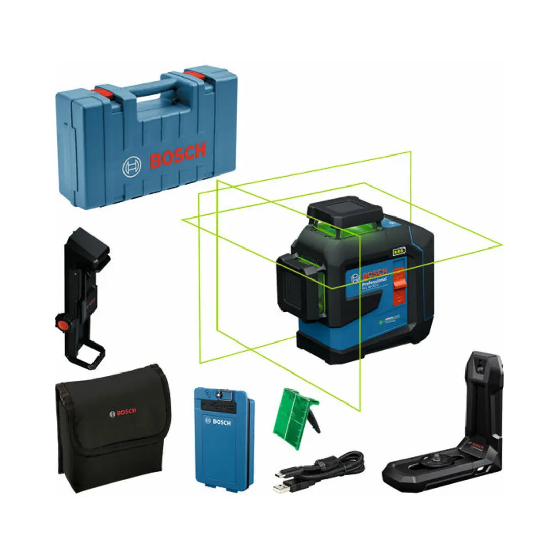 B-Ware Bosch Linienlaser Kreuzlinienlaser Gll 80 33 G Grün Handwerkerkoffer Usb C Kabel - 4053423303278