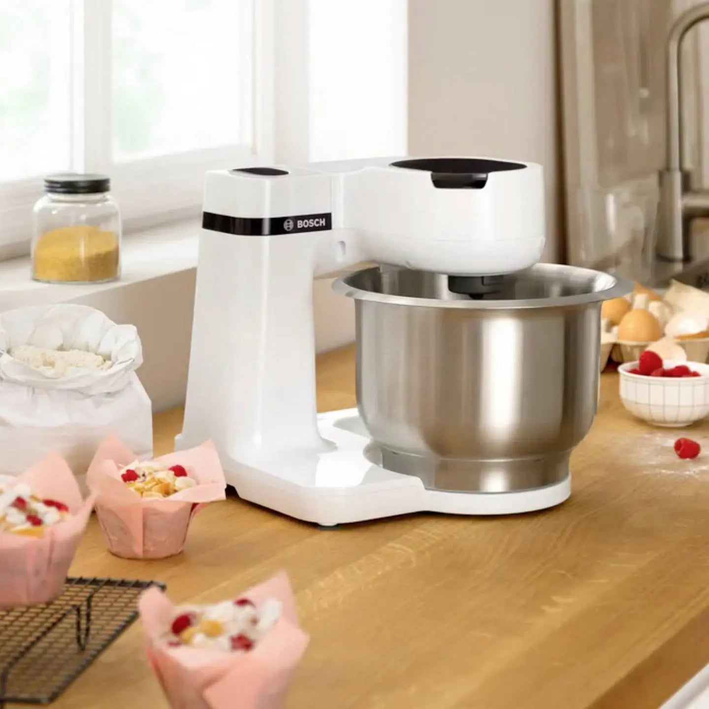 B-Ware Bosch Haushalt Mums2 Ew40 Küchenmaschine Mixer 700 W Weiß Edelstahl Siehe Text - 4242005252343