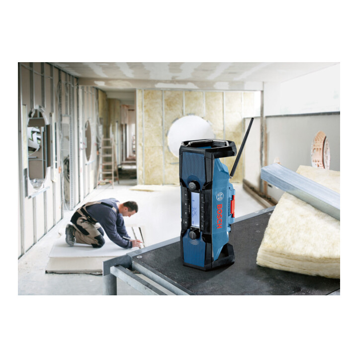 B-Ware Bosch Radio Gpb 18 V 2 C Baustellenradio Musiksystem Akku Netzbetrieb Blau