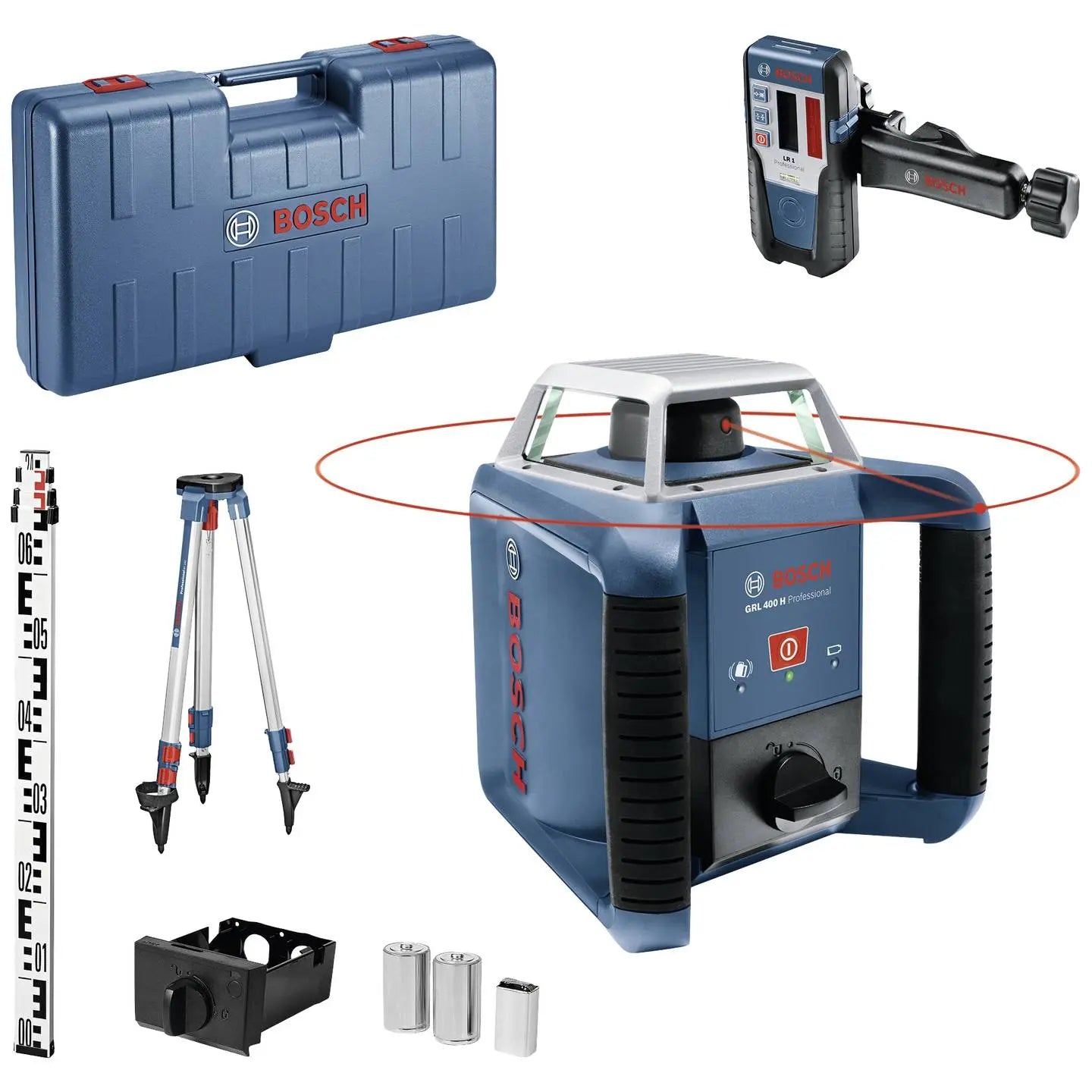 B-Ware Bosch Grl 400 H Set Rotationslaser Lasermessgerät Nivelliergerät Blau Stativ - 3165140923514