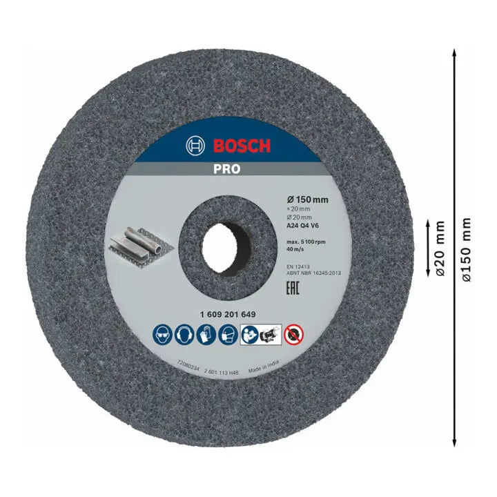 B-Ware Bosch Schleifscheibe Schruppscheibe Doppelschleifmaschine Körnung 24 150 Mm - 3165140008990