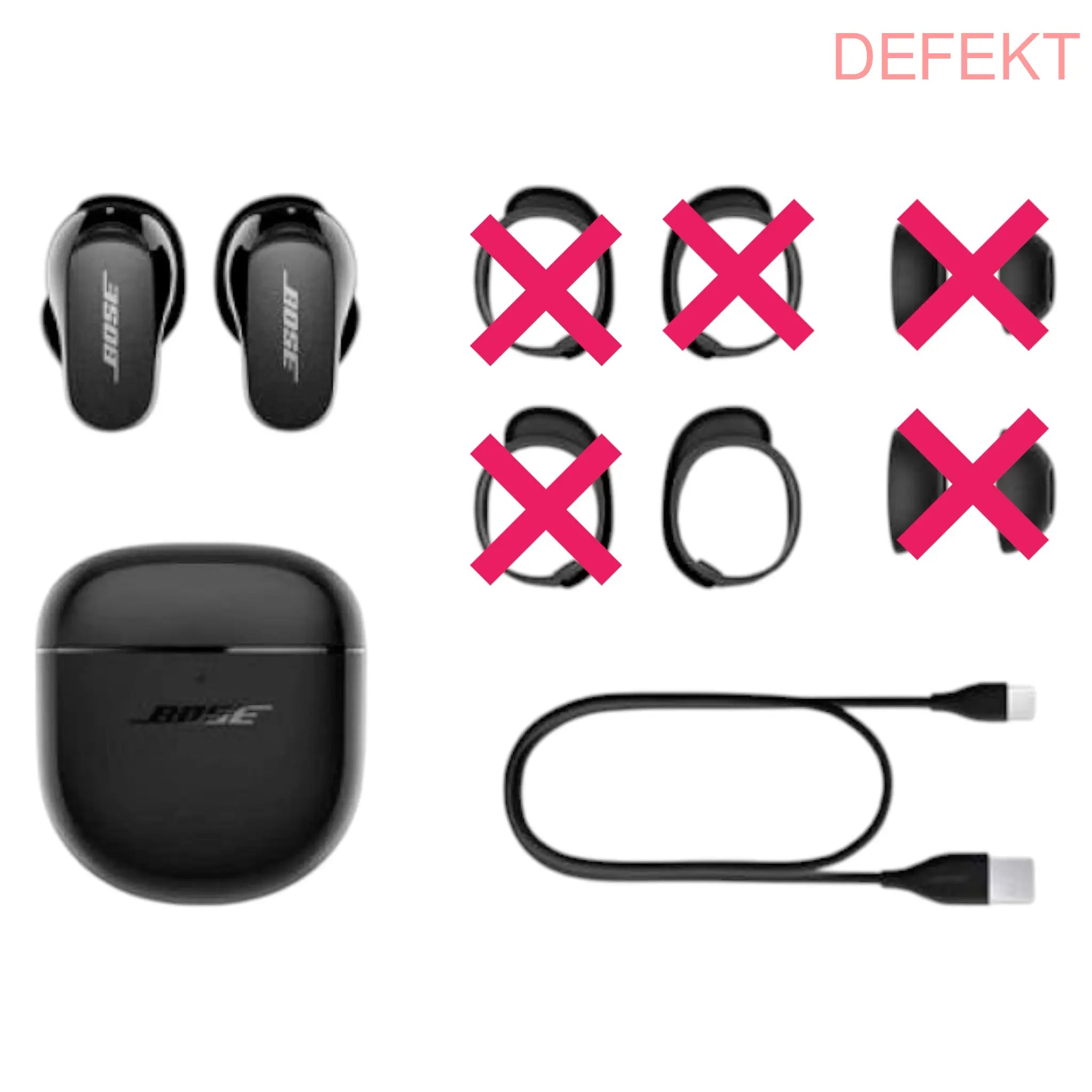D-Ware Bose Quiet Comfort Triple Black In Ear Kopfhörer Musik Bluetooth Sport Defektware - 17817838320