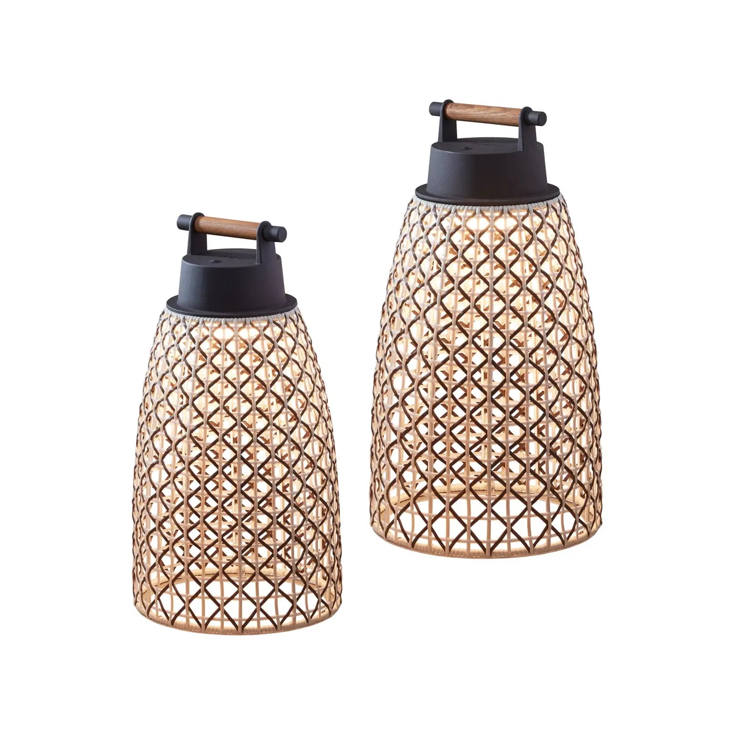 B-Ware Bover Tischleuchte Lampe Akkuleuchte Nans Braun Edelstahl Teakholz Außen - 8435493707068