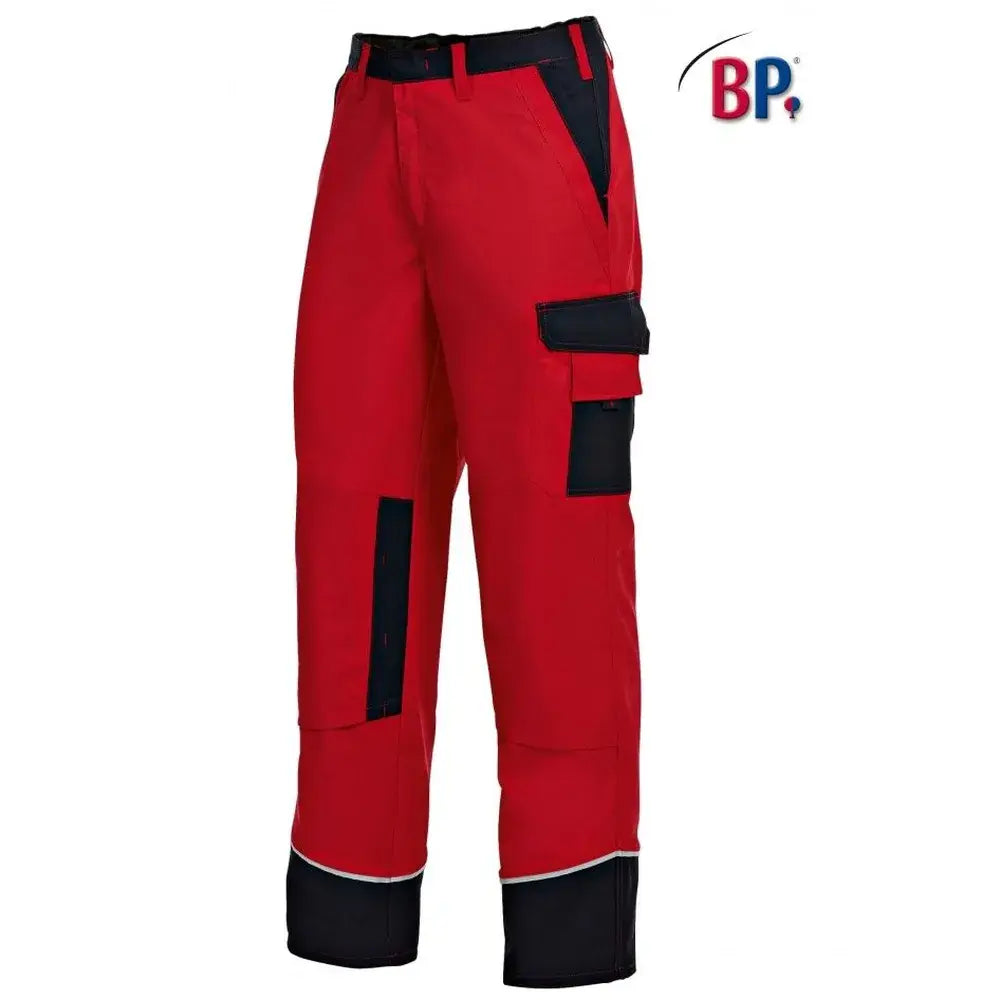 B-Ware Bp Arbeitshose Hose Arbeitshose Kniepolstertaschen Knopfverschluss Rot Schwarz - 4010365868517