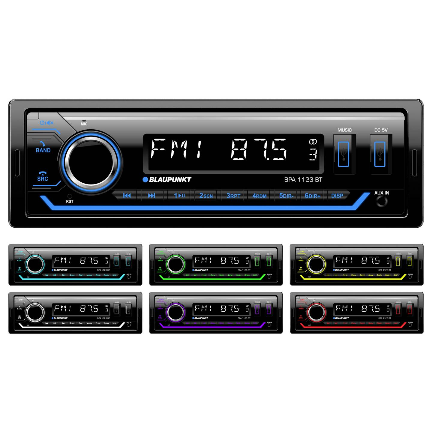 B-Ware Blaupunkt Bpa 1123 Bt Autoradio Stereo Radio Bluetooth Mp3 Player Usb Blau434