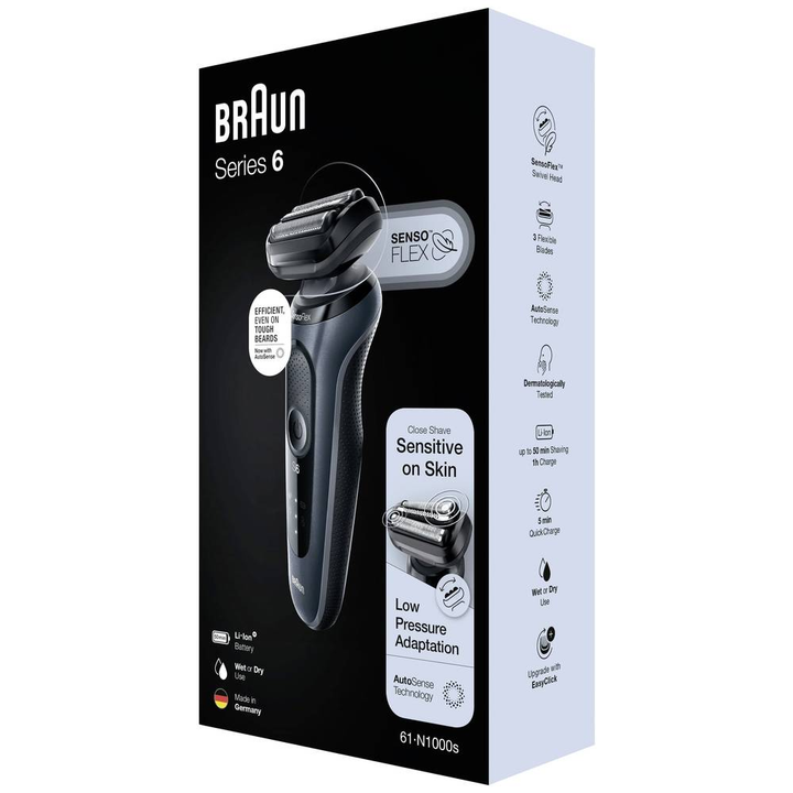 Braun Series 6 61 N1000 S Folienrasierer Elektrorasierer Rasierer Schwarz Wet Dry B-Ware - 4210201432920