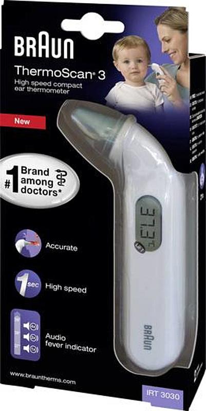 B-Ware Braun Thermo Scan 3 Infrarot Fieberthermometer Fieberalarm Vorgewärmte Meßspitze - 4022167330307
