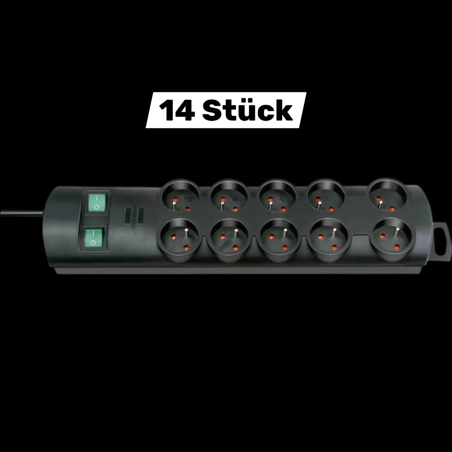 B-Ware Brennenstuhl 1153304120 Steckdosenleiste Mit Schalter 10fach Schwarz 14 Stück - 4007123214365