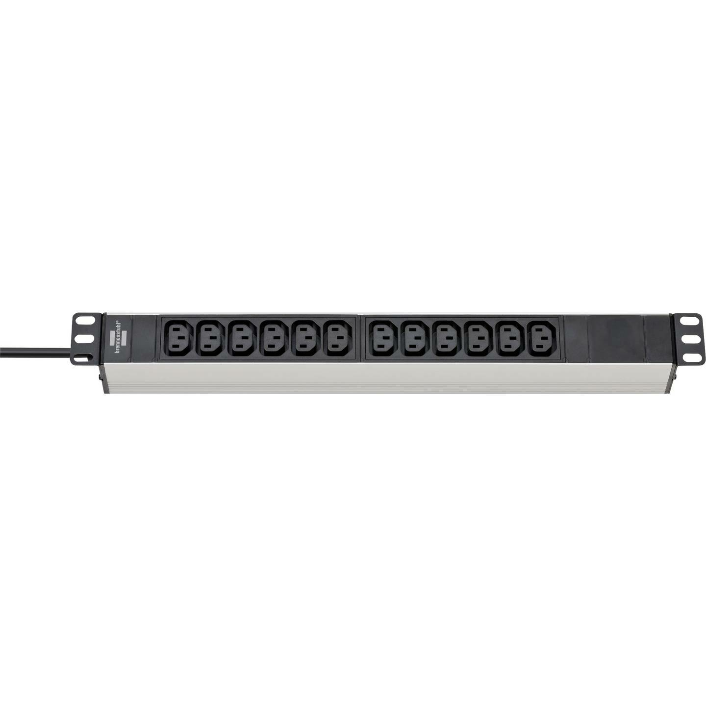 B-Ware Brennenstuhl Steckdosenleiste Kaltgerätestecker 19 Zoll 12fach Schwarz Silber - 4007123662692