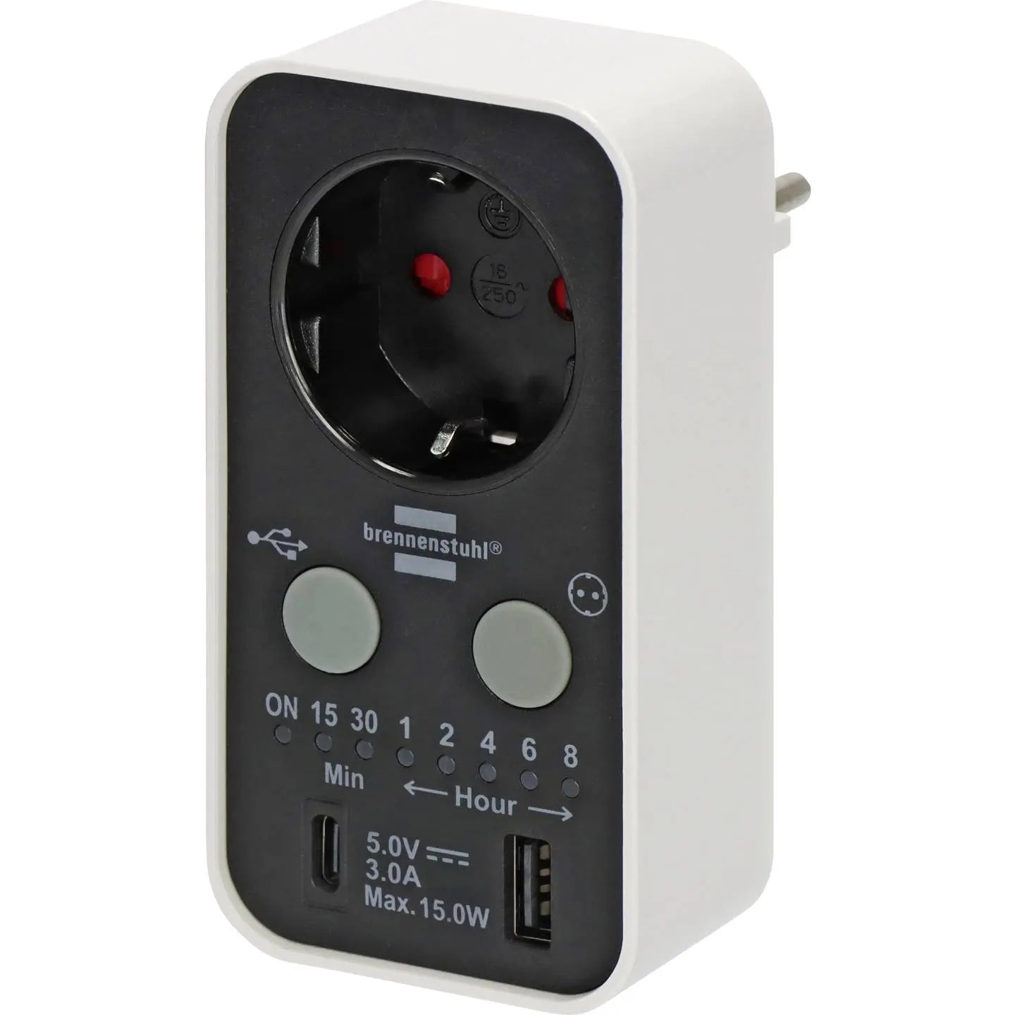 B-Ware Brennenstuhl 1506180 Timer Uhr Digitaler Countdown Zeitschaltuhr Display Weiss