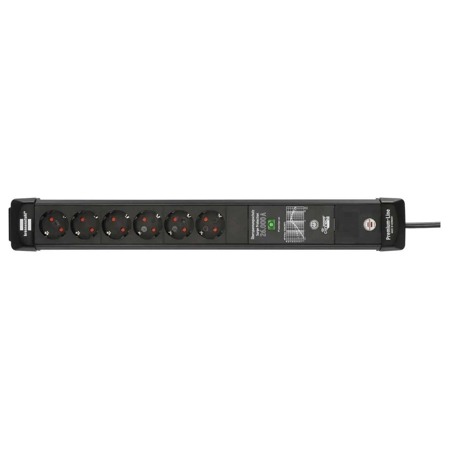 B-Ware Brennenstuhl Steckdosenleiste Mehrfachsteckdose Wi Fi Connect 6 Fach Schwarz 1,8m - 4007123691388