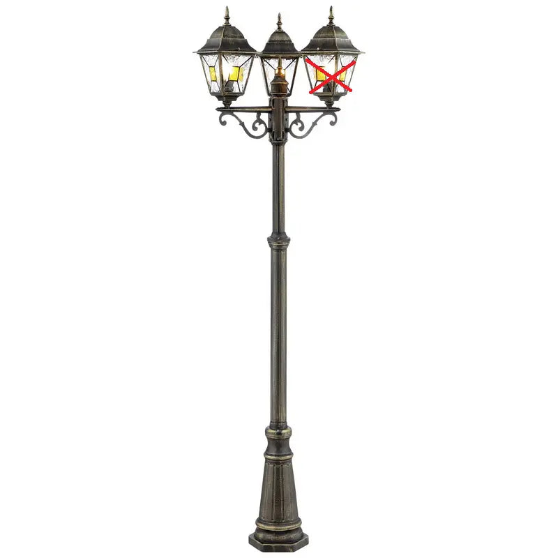 B-Ware Janel Außenstandleuchte Lampe Außenbeleuchtung 3flg Schwarz Gold Siehe Text/Foto - 4004353349362