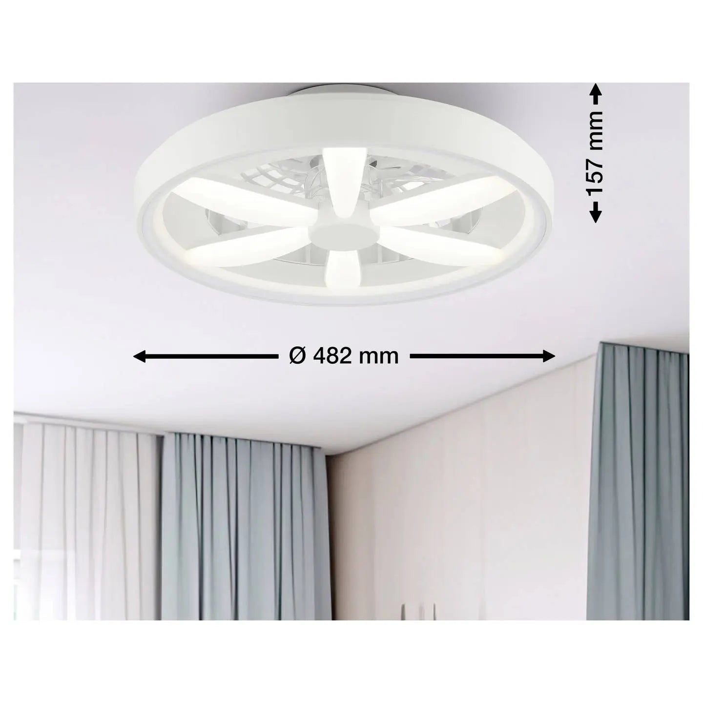 B-Ware Brilliant Deckenleuchte Lampe Ventilator Led Gaiano Weiß Fernbedienung Rgb 48 W - 4004353455704