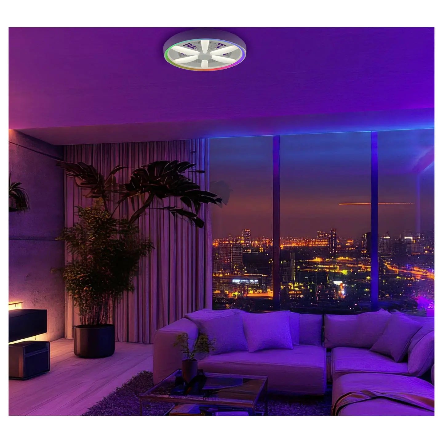 B-Ware Brilliant Deckenleuchte Lampe Ventilator Led Gaiano Weiß Fernbedienung Rgb 48 W - 4004353455704