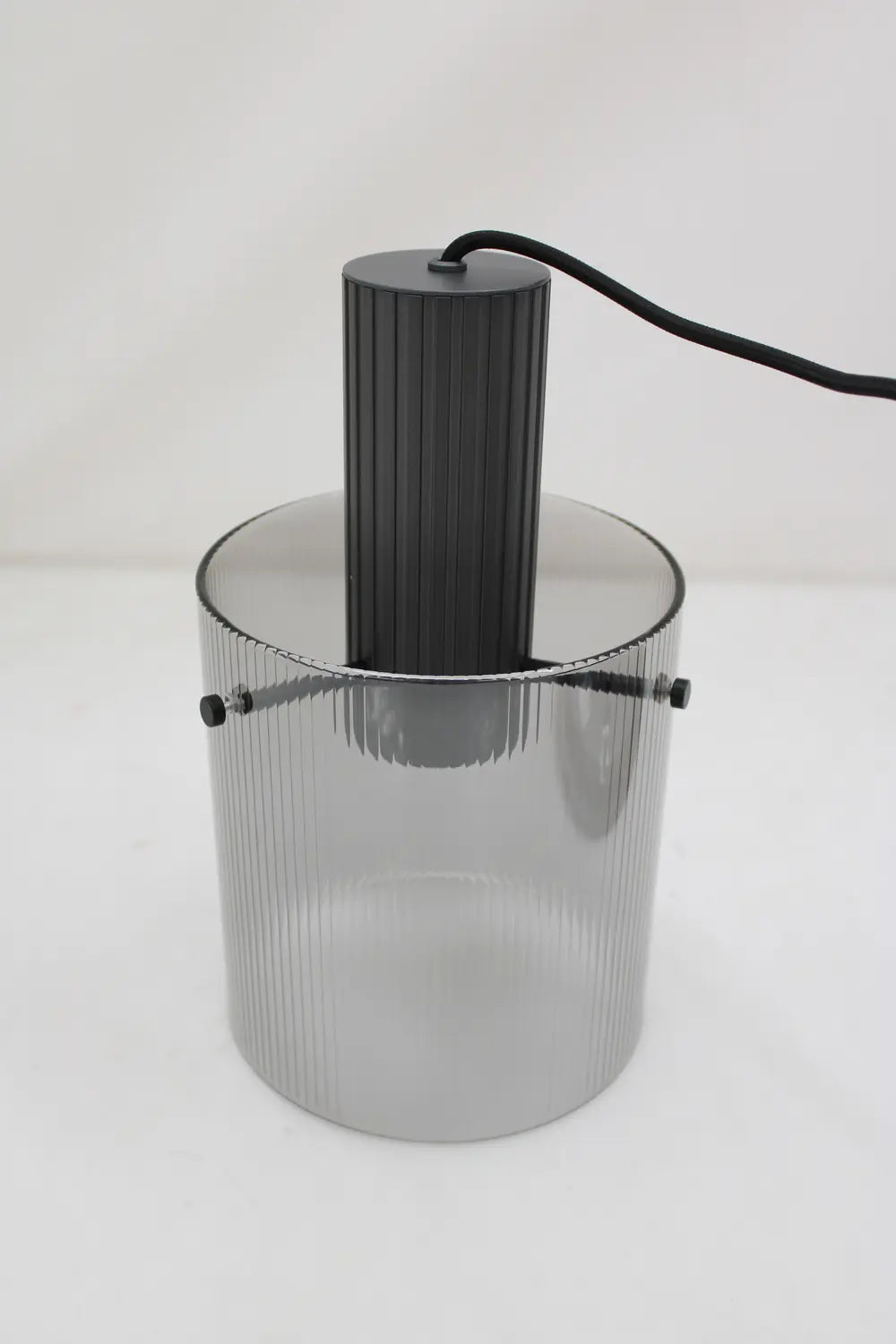 B-Ware Brilliant Riffelini Hängelampe Pendelleuchte Glas Rauchgrau Designer Lampe - 4004353447075