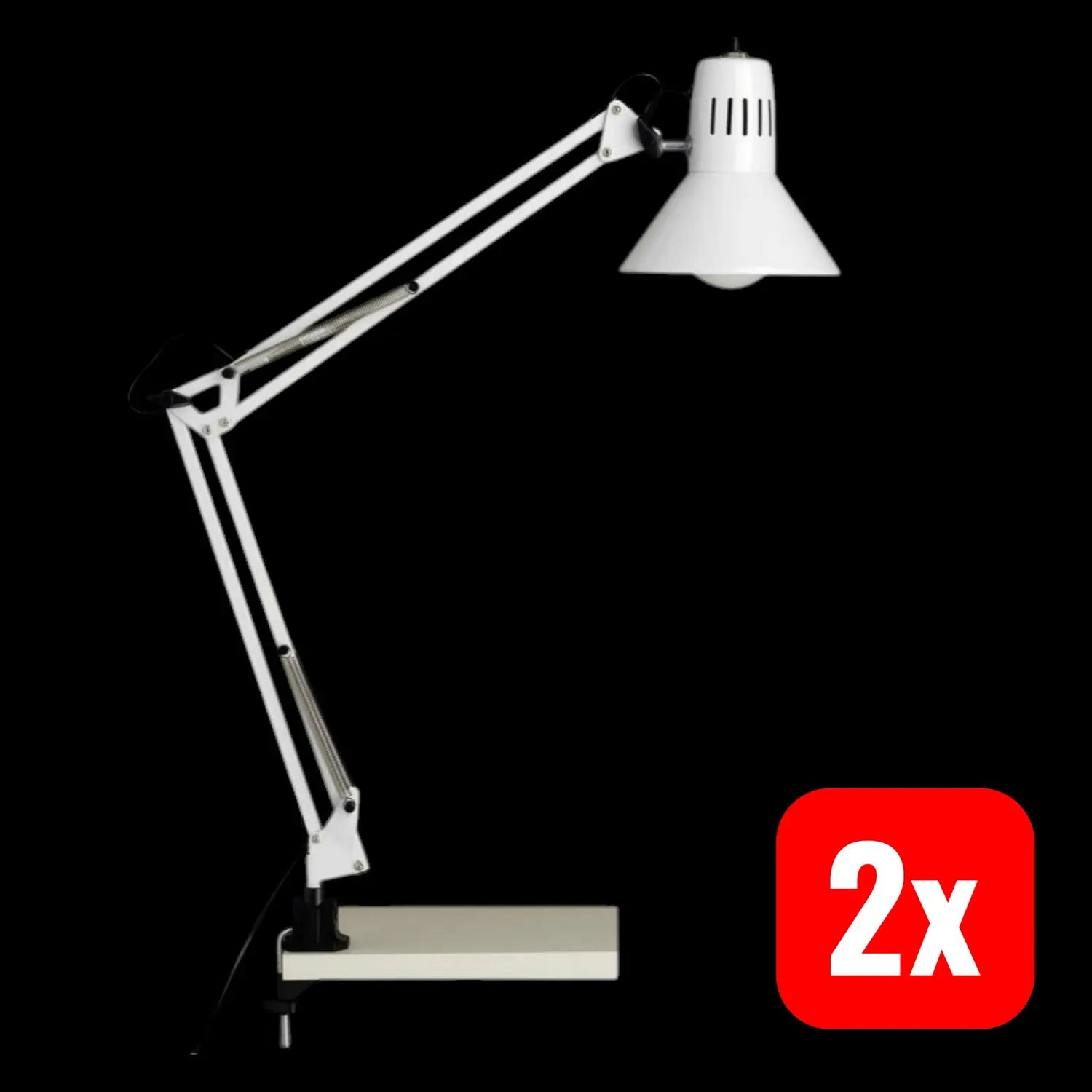 B-Ware Brilliant Klemmleuchte Cliplampe Led Lampe Weiß Metall Schalter 2 Stück - 4004353898532